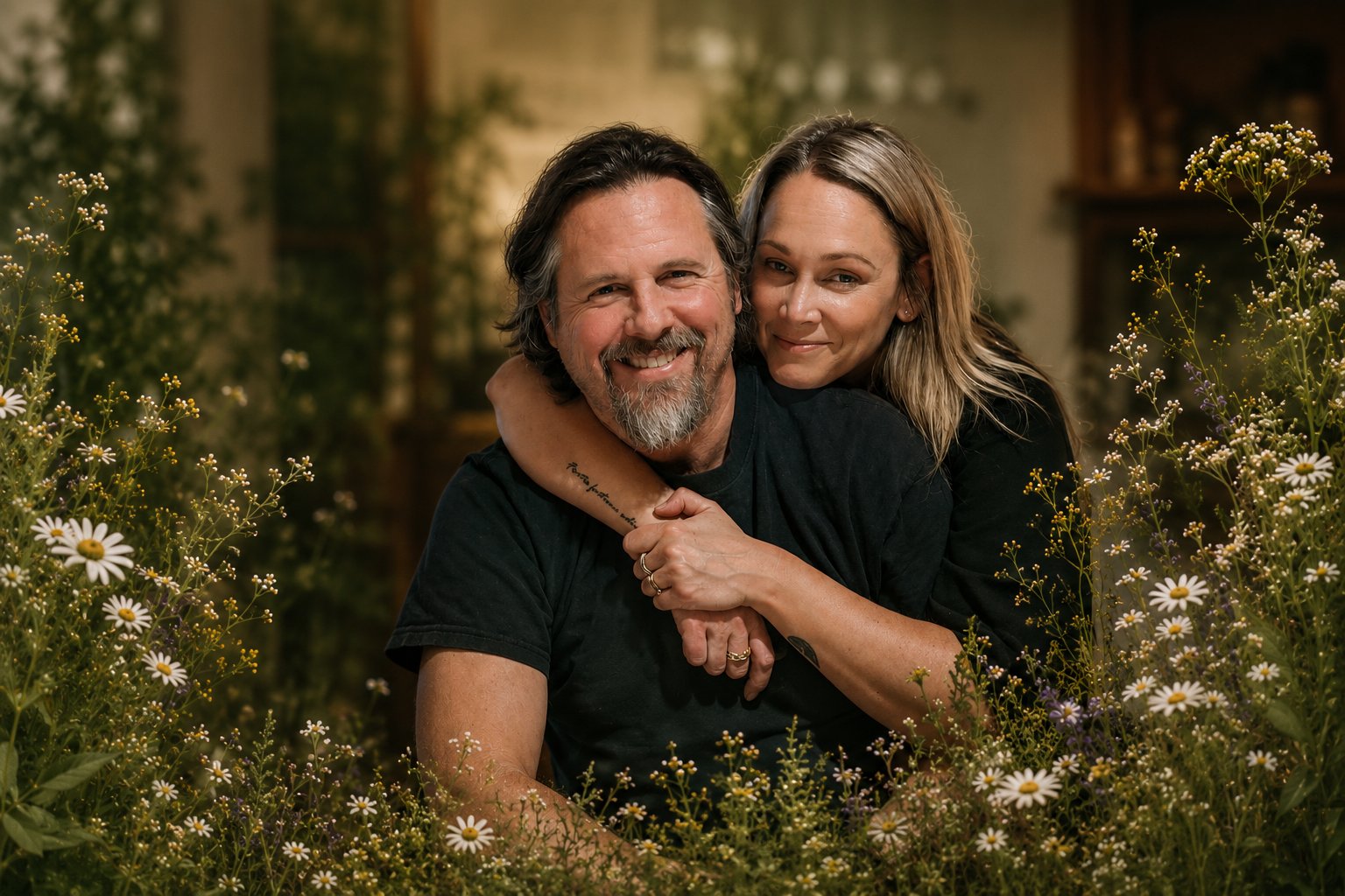 Rob and Amy in the wildflowers